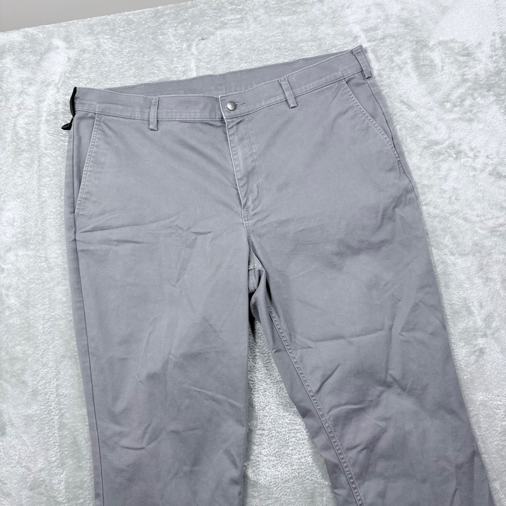 40 Grit Duluth Trading Pants Mens 42x32 Gray Standard Fit Cotton Blend Chino